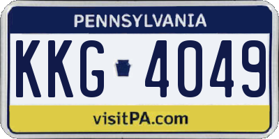 PA license plate KKG4049