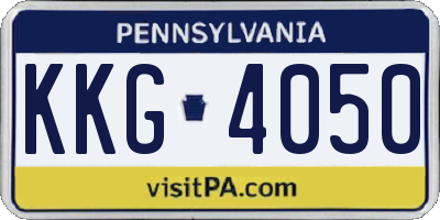PA license plate KKG4050