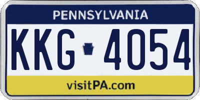 PA license plate KKG4054