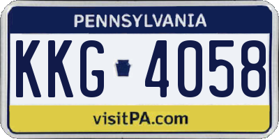 PA license plate KKG4058