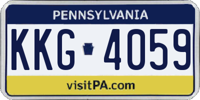PA license plate KKG4059