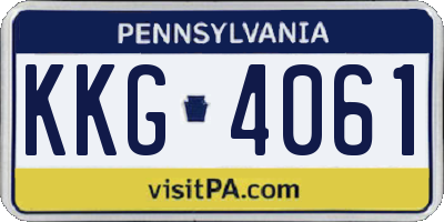PA license plate KKG4061