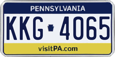 PA license plate KKG4065