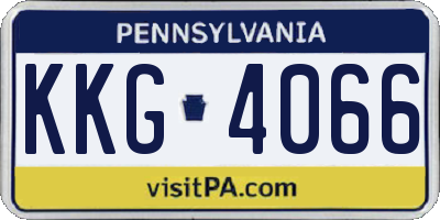 PA license plate KKG4066