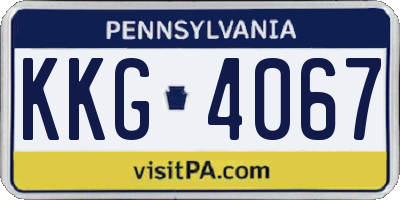 PA license plate KKG4067