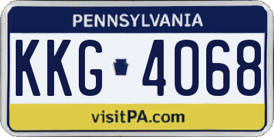 PA license plate KKG4068