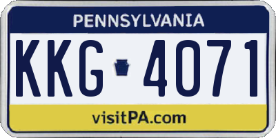 PA license plate KKG4071