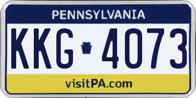 PA license plate KKG4073