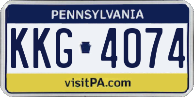 PA license plate KKG4074