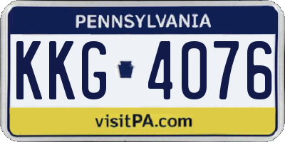PA license plate KKG4076