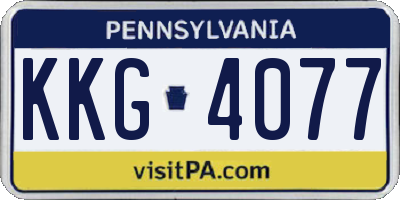 PA license plate KKG4077