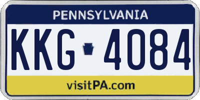 PA license plate KKG4084