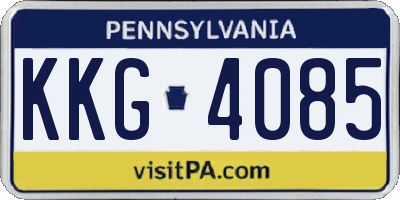 PA license plate KKG4085