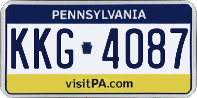 PA license plate KKG4087
