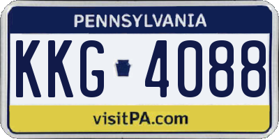 PA license plate KKG4088