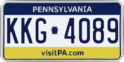 PA license plate KKG4089
