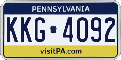 PA license plate KKG4092