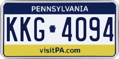 PA license plate KKG4094