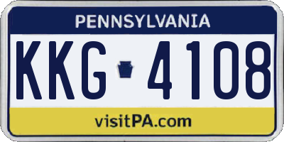 PA license plate KKG4108