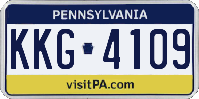 PA license plate KKG4109