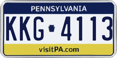 PA license plate KKG4113