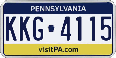PA license plate KKG4115