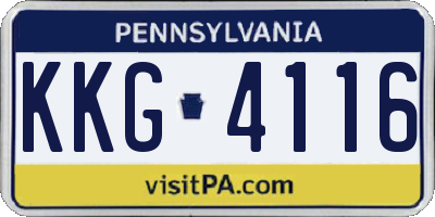 PA license plate KKG4116