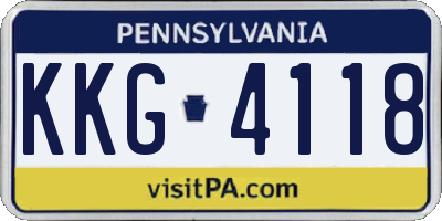 PA license plate KKG4118