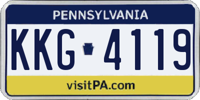 PA license plate KKG4119