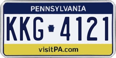 PA license plate KKG4121