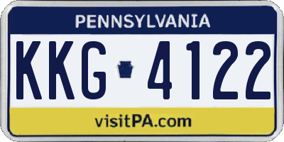 PA license plate KKG4122