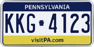 PA license plate KKG4123