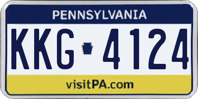 PA license plate KKG4124
