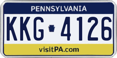 PA license plate KKG4126