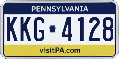PA license plate KKG4128