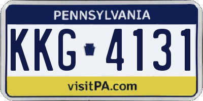 PA license plate KKG4131