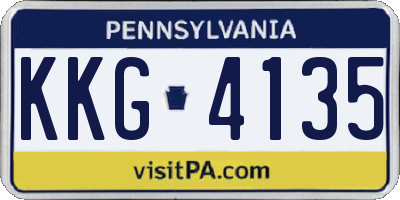 PA license plate KKG4135