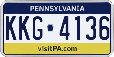 PA license plate KKG4136