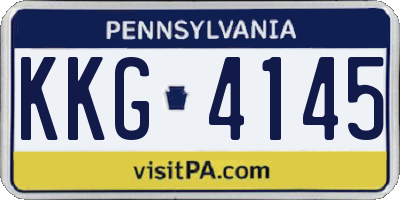 PA license plate KKG4145