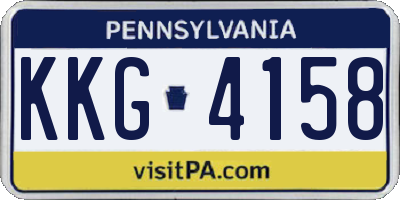 PA license plate KKG4158