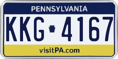 PA license plate KKG4167