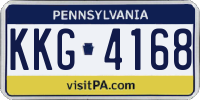 PA license plate KKG4168