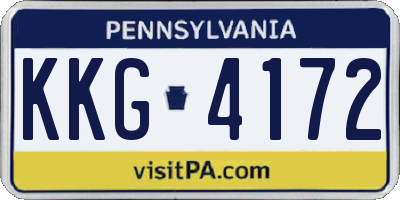PA license plate KKG4172