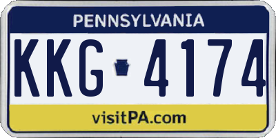 PA license plate KKG4174