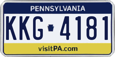 PA license plate KKG4181