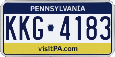 PA license plate KKG4183