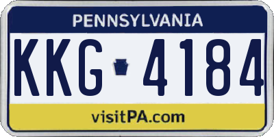 PA license plate KKG4184