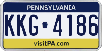 PA license plate KKG4186