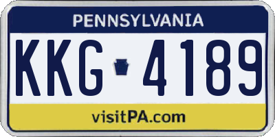 PA license plate KKG4189