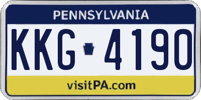 PA license plate KKG4190